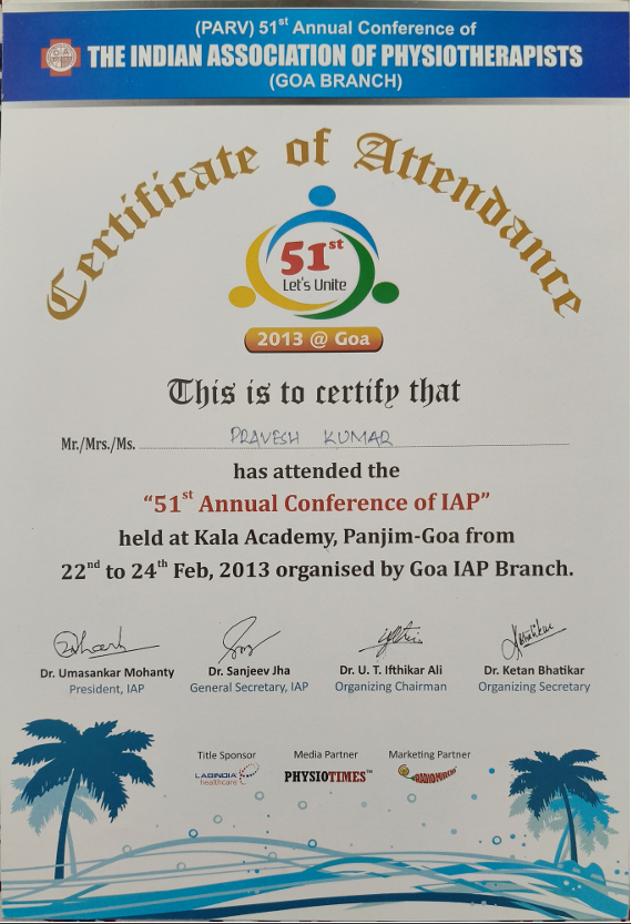 National Conference Certificate